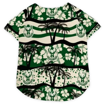 Milwaukee Bucks Palm Retro Green Black Dog Jersey