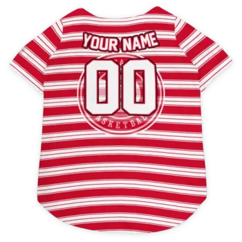 Personalized Atlanta Hawks Button Front Red White Dog Jersey