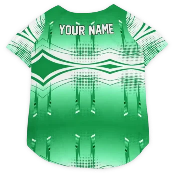 Personalized Boston Celtics Geometric Burst Green White Dog Jersey