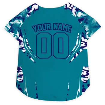 Personalized Charlotte Hornets Jersey Trim Teal Dog Jersey