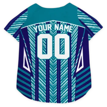 Personalized Charlotte Hornets Vivid Chevron Teal Dog Jersey