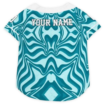 Personalized Charlotte Hornets Wavy Energy Teal Dog Jersey