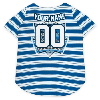 Personalized Dallas Mavericks Button Front Blue White Dog Jersey