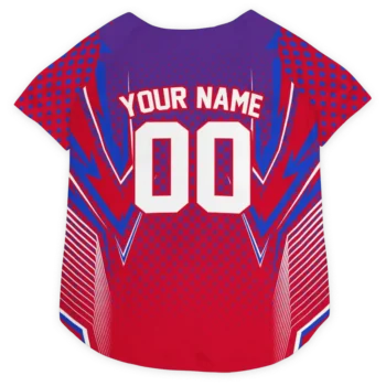 Personalized Detroit Pistons Chevron Polka Red Dog Jersey