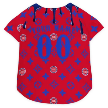 Personalized Detroit Pistons Monogram Classic Red Dog Jersey