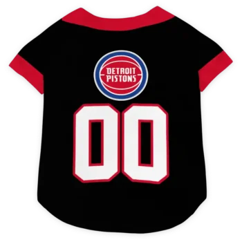 Personalized Detroit Pistons Tuxedo Print Red Black Dog Jersey