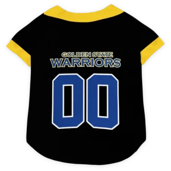 Personalized Golden State Warriors Tail Hem Blue Black Dog Jersey