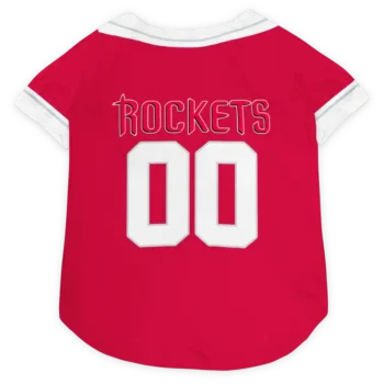 Personalized Houston Rockets Big Diamond Stripe Red White Dog Jersey