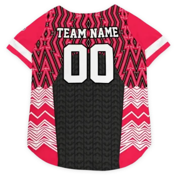 Personalized Houston Rockets Chevron Zigzag Red Black Dog Jersey