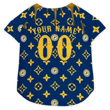 Personalized Indiana Pacers Monogram Classic Blue Dog Jersey