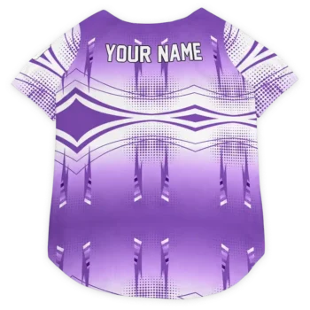Personalized Los Angeles Lakers Geometric Burst Purple White Dog Jersey
