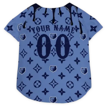 Personalized Memphis Grizzlies Monogram Classic Blue Dog Jersey