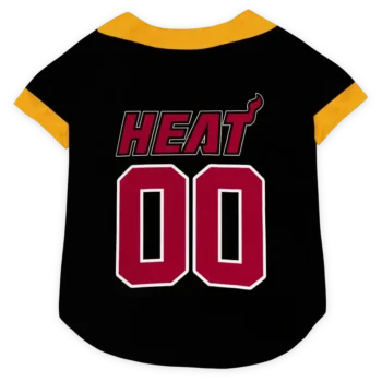 Personalized Miami Heat Tail Hem Red Black Dog Jersey