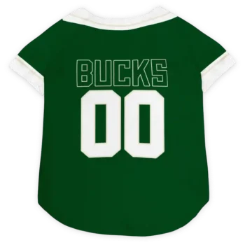 Personalized Milwaukee Bucks Big Diamond Stripe Green White Dog Jersey
