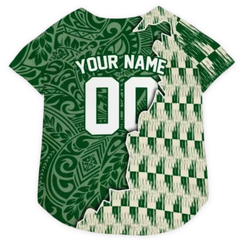 Personalized Milwaukee Bucks T-Rex Patterns Green Dog Jersey