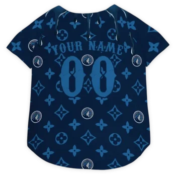 Personalized Minnesota Timberwolves Monogram Classic Midnight Blue Dog Jersey