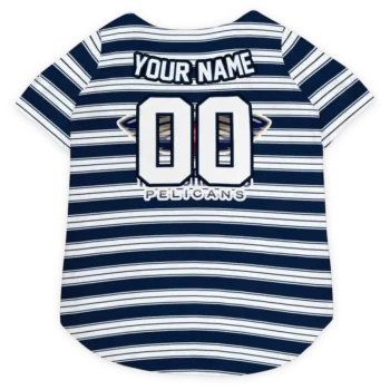 Personalized New Orleans Pelicans Button Front Navy White Dog Jersey
