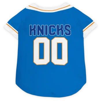 Personalized New York Knicks Big Diamond Stripe Blue White Dog Jersey