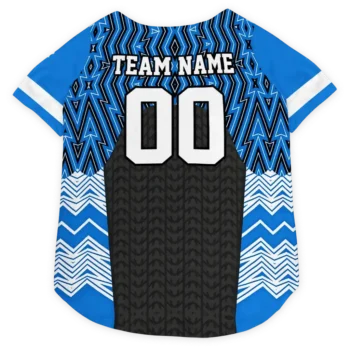 Personalized New York Knicks Chevron Zigzag Blue Black Dog Jersey