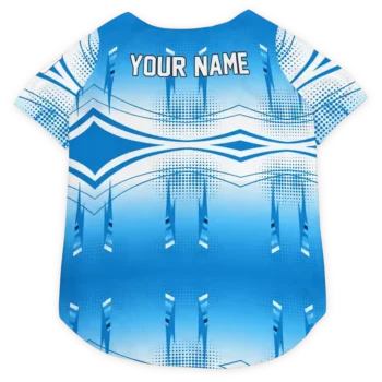 Personalized New York Knicks Geometric Burst Blue White Dog Jersey