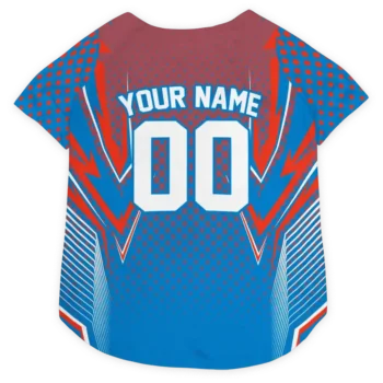 Personalized Oklahoma City Thunder Chevron Polka Blue Dog Jersey