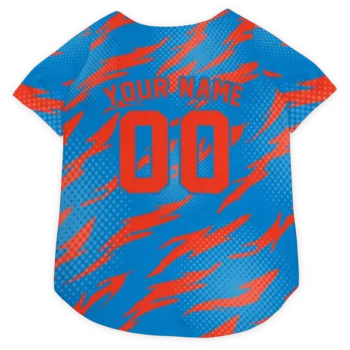 Personalized Oklahoma City Thunder Lightning Streaks Blue Dog Jersey