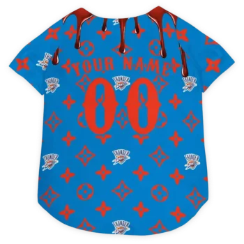 Personalized Oklahoma City Thunder Monogram Classic Blue Dog Jersey