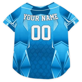 Personalized Oklahoma City Thunder Striped Collar Blue Dog Jersey