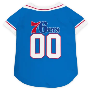 Personalized Philadelphia 76ers Big Diamond Stripe Blue White Dog Jersey