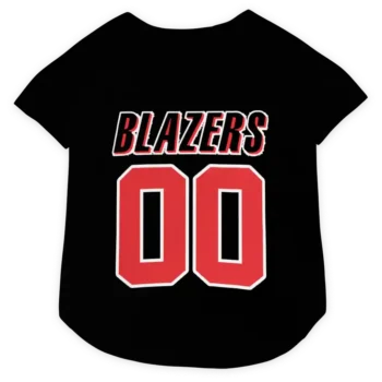 Personalized Portland Trail Blazers Tail Hem Red Black Dog Jersey