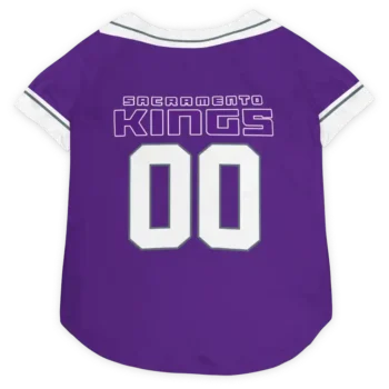 Personalized Sacramento Kings Big Diamond Stripe Purple White Dog Jersey