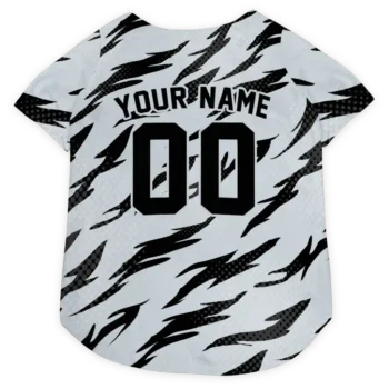 Personalized San Antonio Spurs Lightning Streaks Silver Dog Jersey