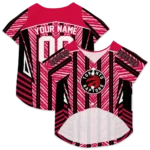 personalized-toronto-raptors-vivid-chevron-red-pet-jersey-best-selling.webp
