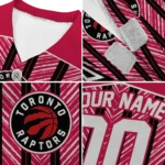 personalized-toronto-raptors-vivid-chevron-red-pet-jersey-best-selling.webp