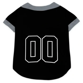 Custom Black Black Tail Hem Classic Style Dog Jersey - Personalized Name And Number