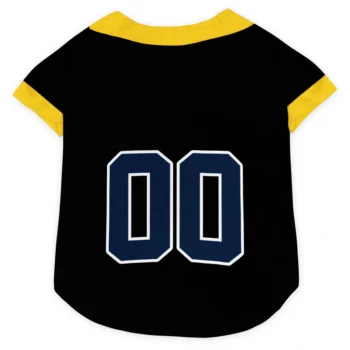 Custom Blue Black Tail Hem Classic Style Dog Jersey - Personalized Name And Number