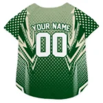 Custom Green Chevron Polka Classic Style Dog Jersey - Personalized Name And Number