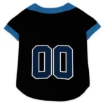 Custom Midnight Blue Black Tail Hem Classic Style Dog Jersey - Personalized Name And Number