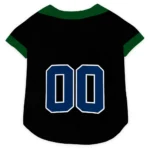 Custom Navy Black Tail Hem Classic Style Dog Jersey - Personalized Name And Number