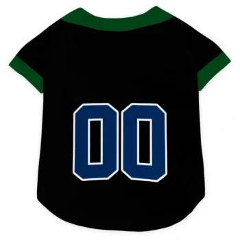 Custom Navy Black Tail Hem Classic Style Dog Jersey - Personalized Name And Number