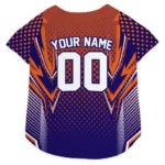 Custom Purple Chevron Polka Classic Style Dog Jersey - Personalized Name And Number
