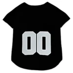 Custom Silver Black Tail Hem Classic Style Dog Jersey - Personalized Name And Number
