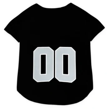 Custom Silver Black Tail Hem Classic Style Dog Jersey - Personalized Name And Number