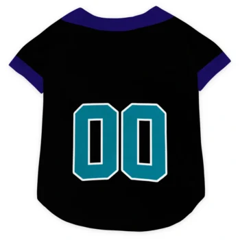 Custom Teal Black Tail Hem Classic Style Dog Jersey - Personalized Name And Number
